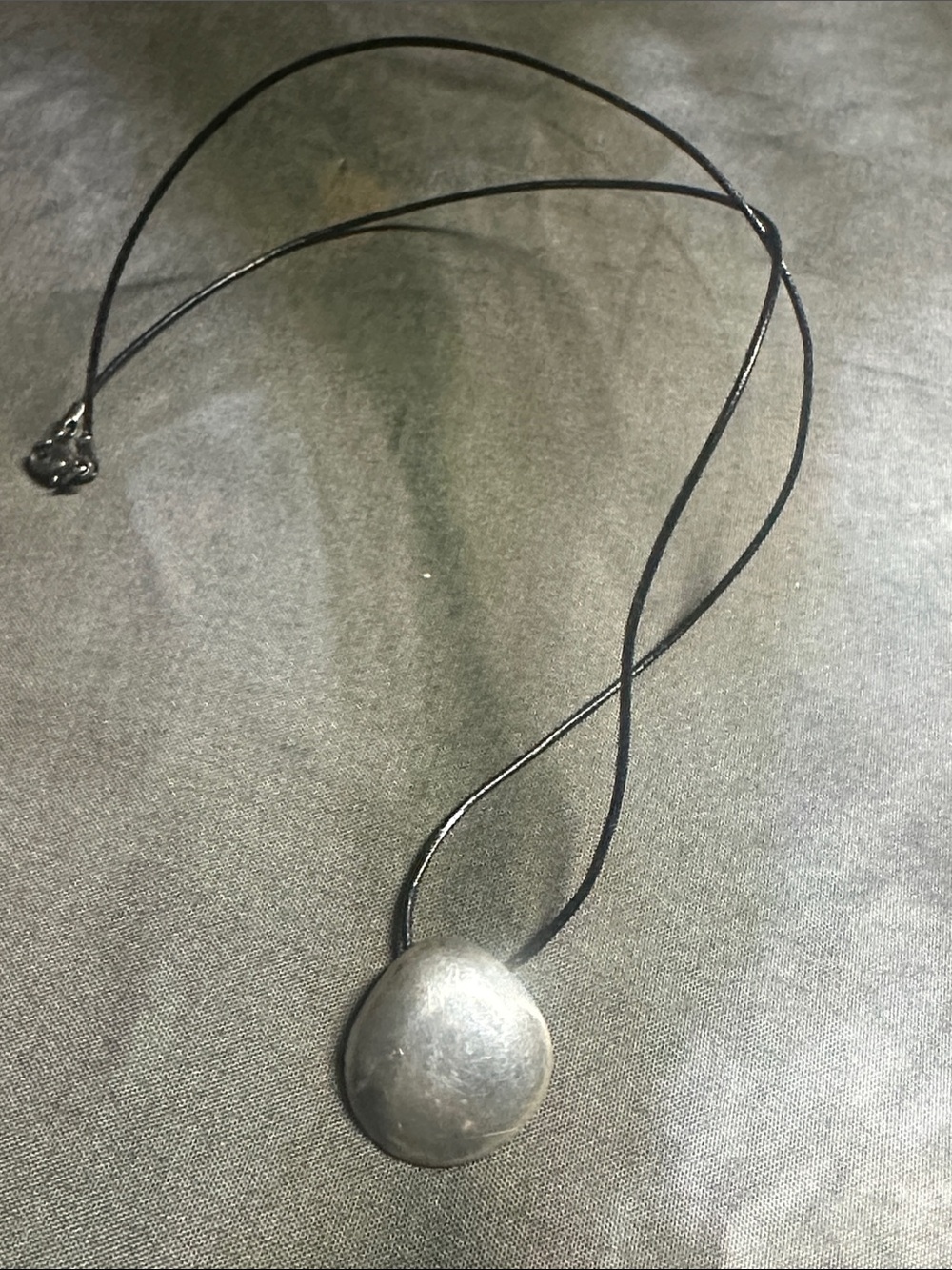 Minimalist 925 Black leather Cord 18”Necklace with 925 Silver Pendant